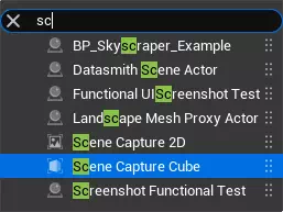 SceneCaptureCubeを検索して追加する