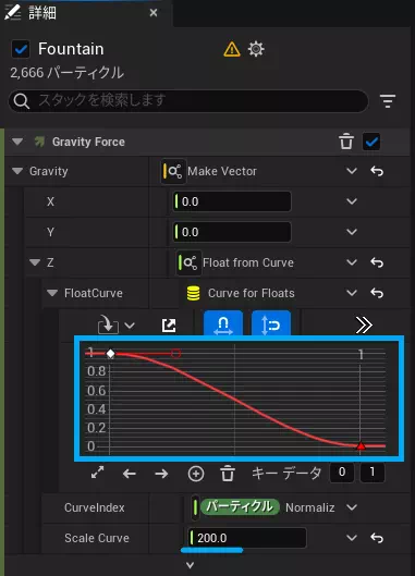 煙作成時に必要な「Fountain」の「FloatCurve」を追加